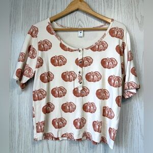 Kate Quinn Pumpkin Henley Sleep Top – Size M – LNC